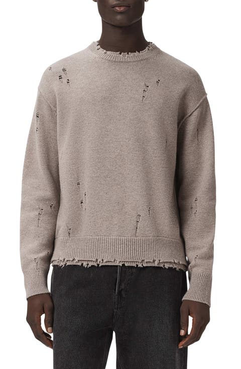 Wolf Distressed Crewneck Sweater