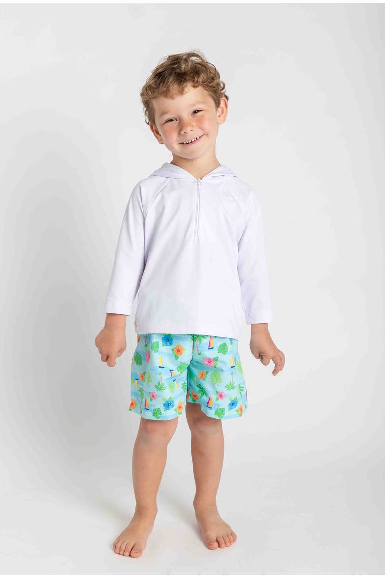Tropical Print Swim Trunk, Alternate, color, Multi