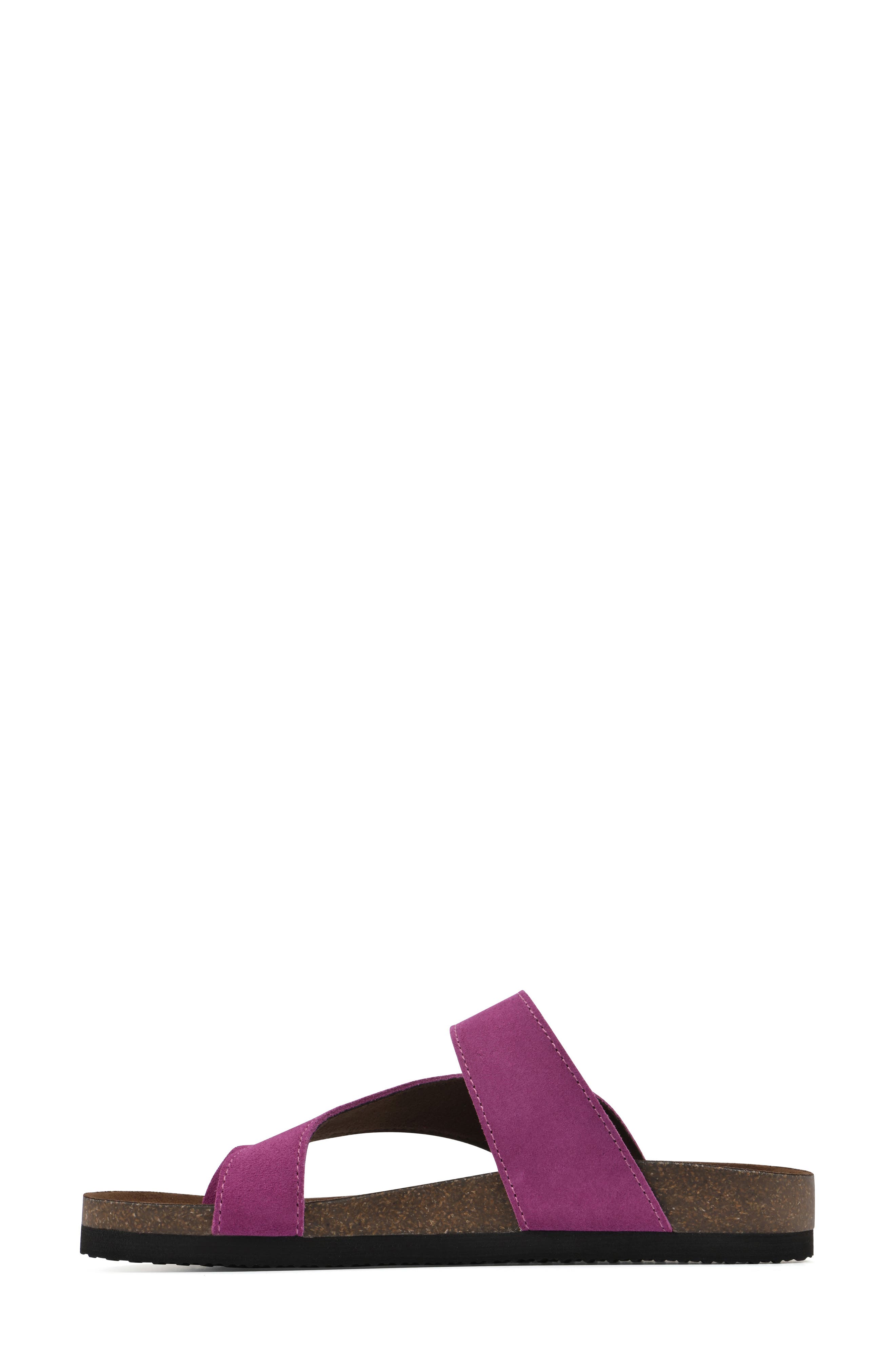 Carly Leather Footbed Sandal, Alternate, color, PURPLE RAIN/ SUEDE