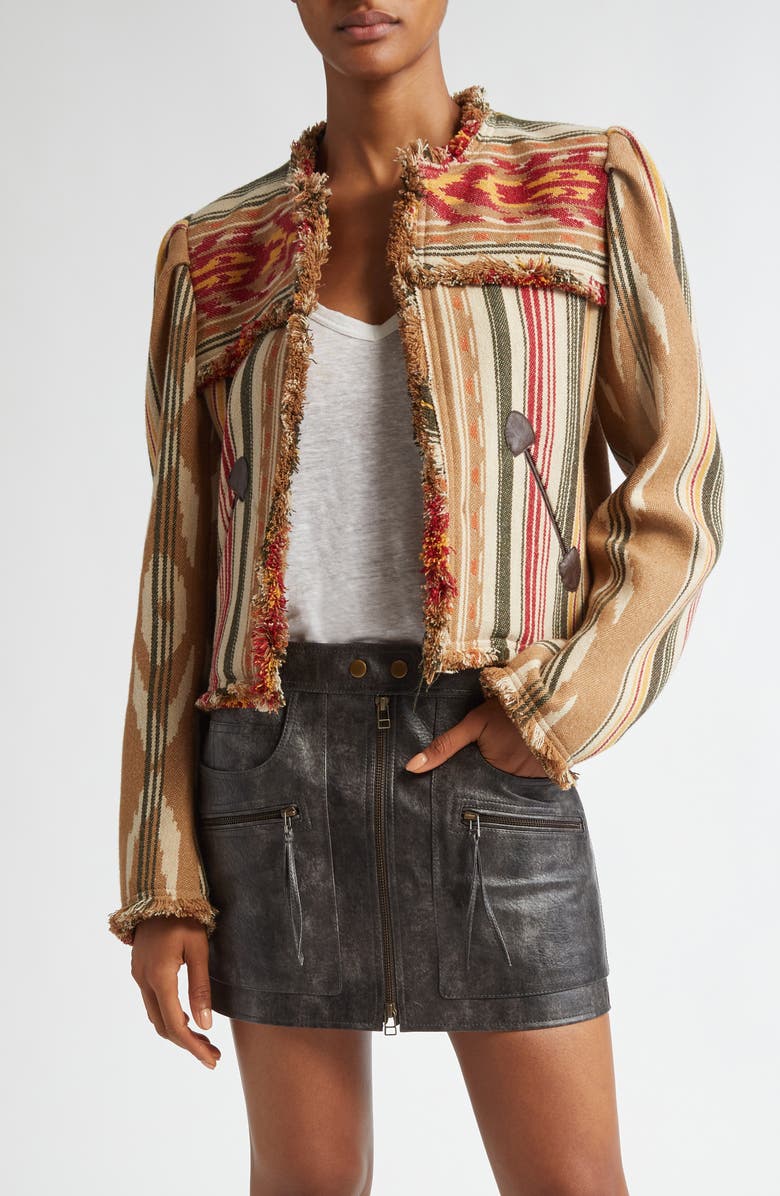 Isabel Marant Étoile Delphina Stripe Wool Blend Jacket, Main, color,