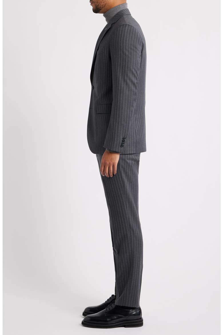 Ross Slim Fit Striped Wool Suit, Alternate, color, CHARCOAL