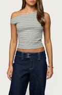 EDIKTED Keryn Stripe One-Shoulder Top