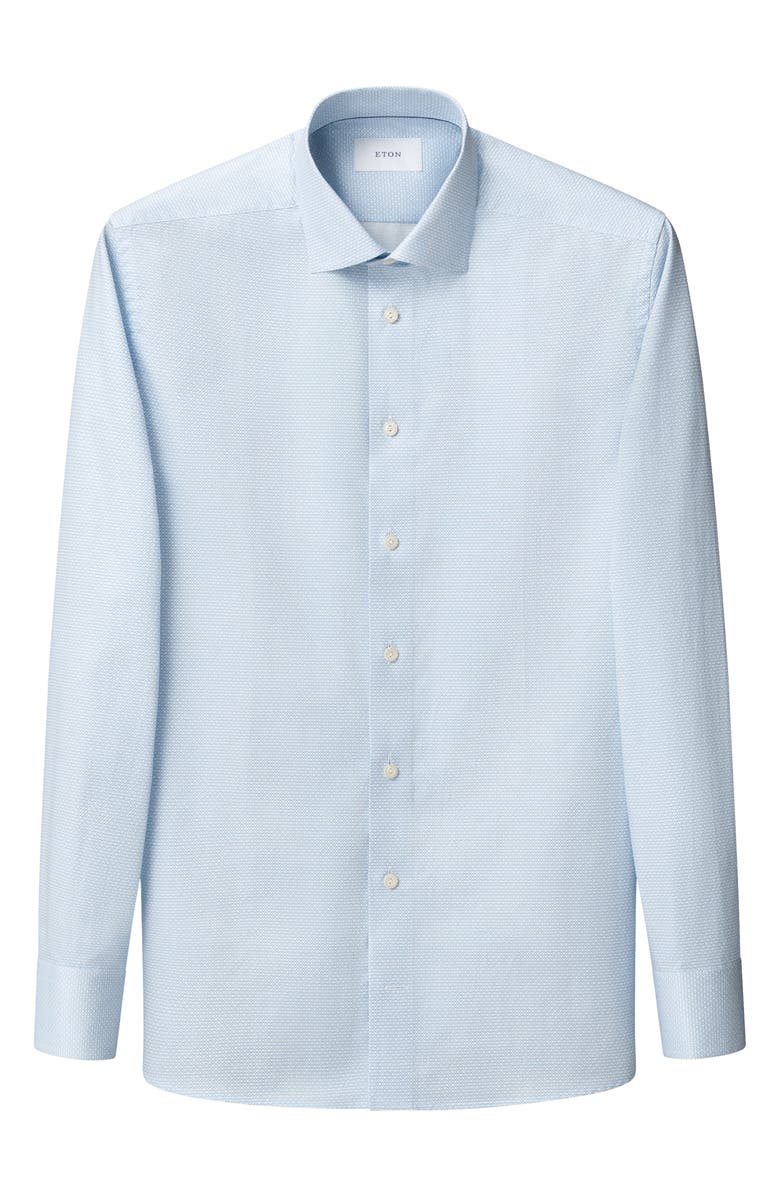 Eton Contemporary Fit Signature Twill Button-Up Shirt, Alternate, color, Light Blue