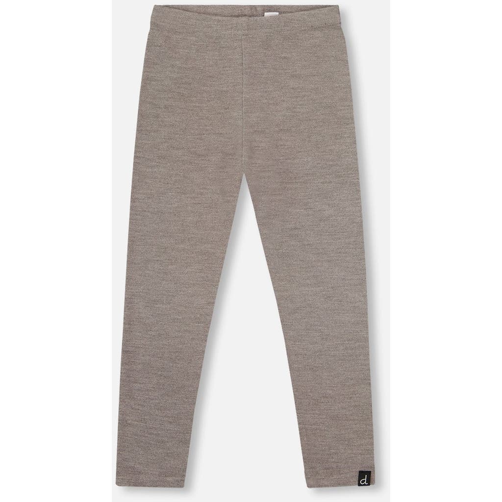 Deux Par Deux Super Soft Ribbed Leggings In Brown
