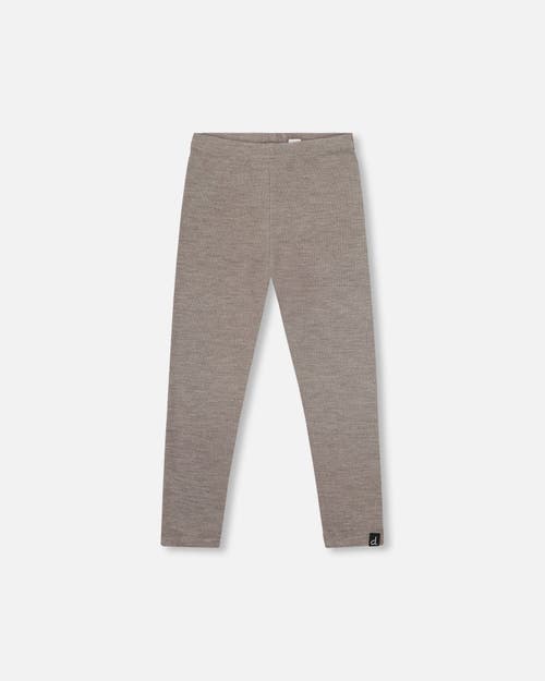 Deux Par Deux Super Soft Ribbed Leggings In Brown