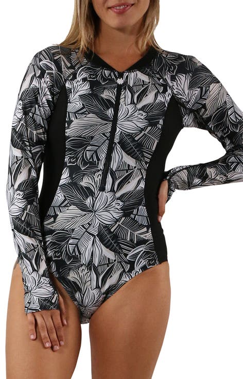Long Sleeve Half Zip Swimsuit