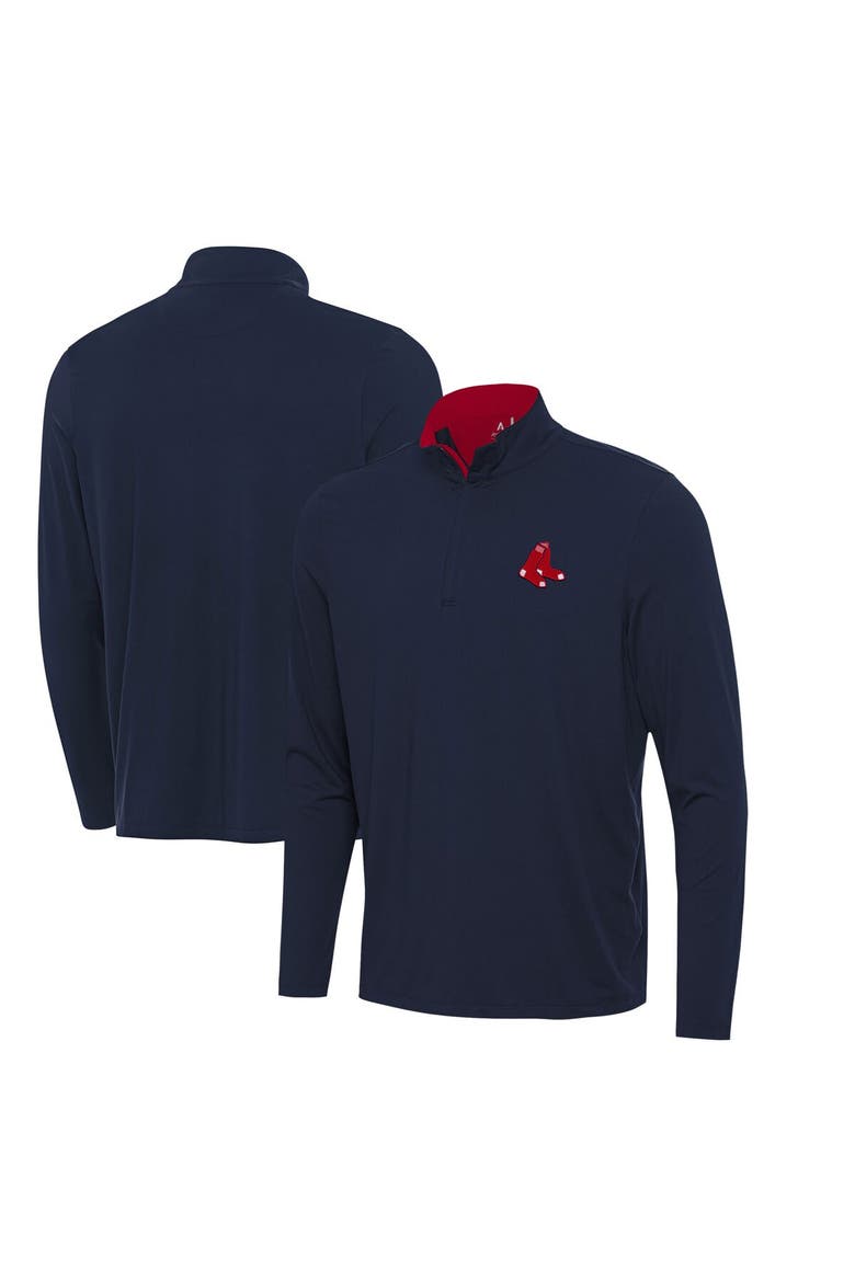 Men's Antigua  Navy Boston Red Sox Content Quarter-Zip Top, Alternate, color, Navy