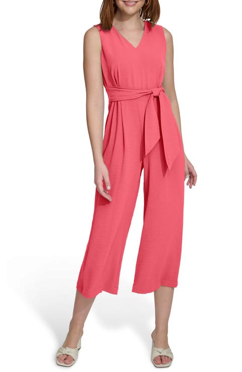 V-Neck Sleeveless Crop Wide Leg Jumpsuit