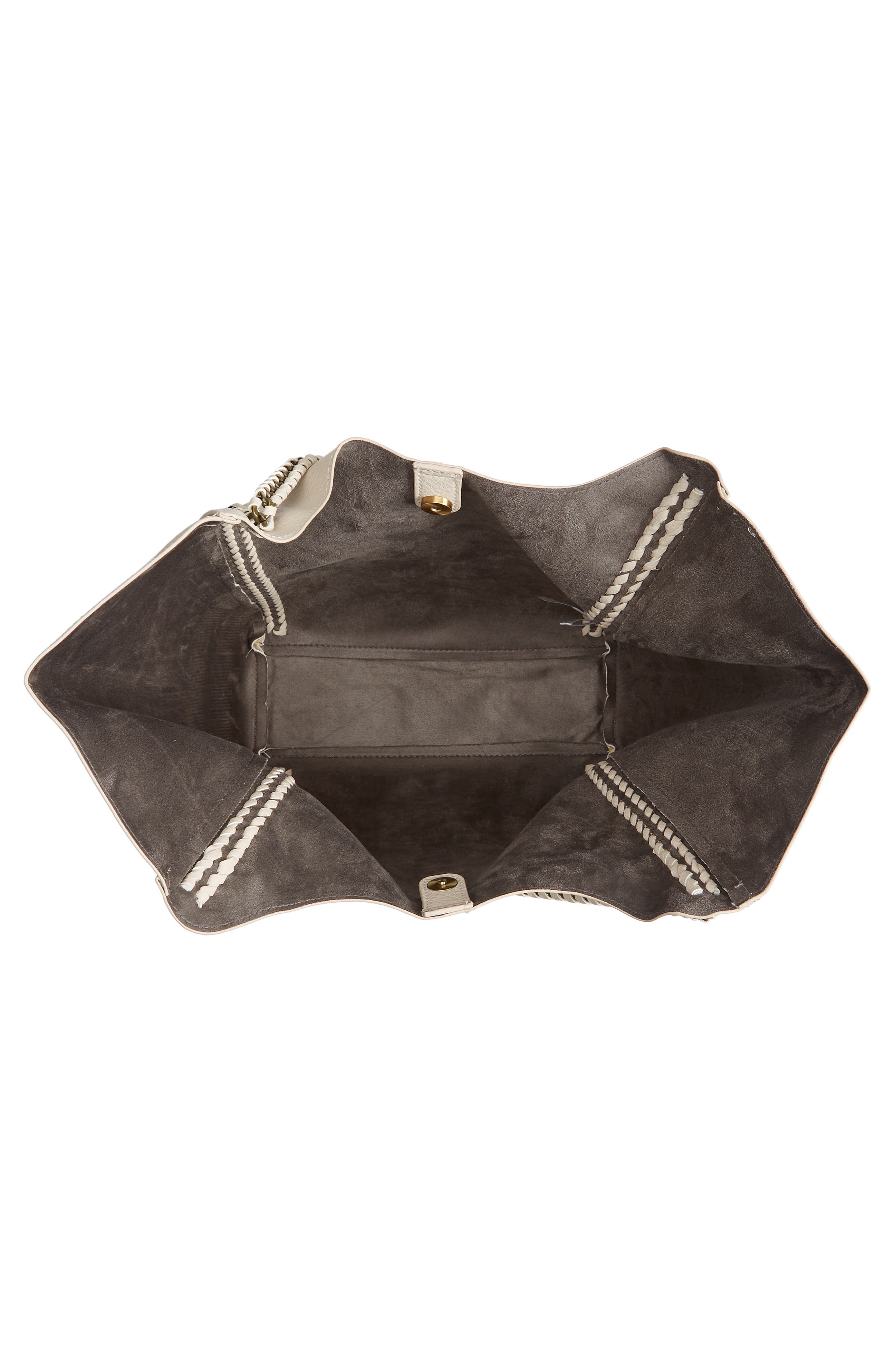 Chain Faux Leather Tote, Alternate, color, IVORY