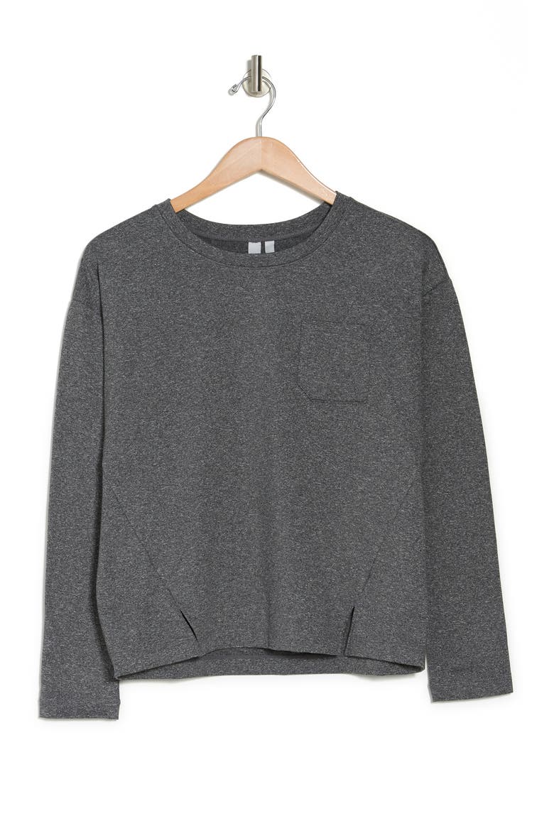 Downtown Lite Long Sleeve Pullover, Alternate, color, BLACK