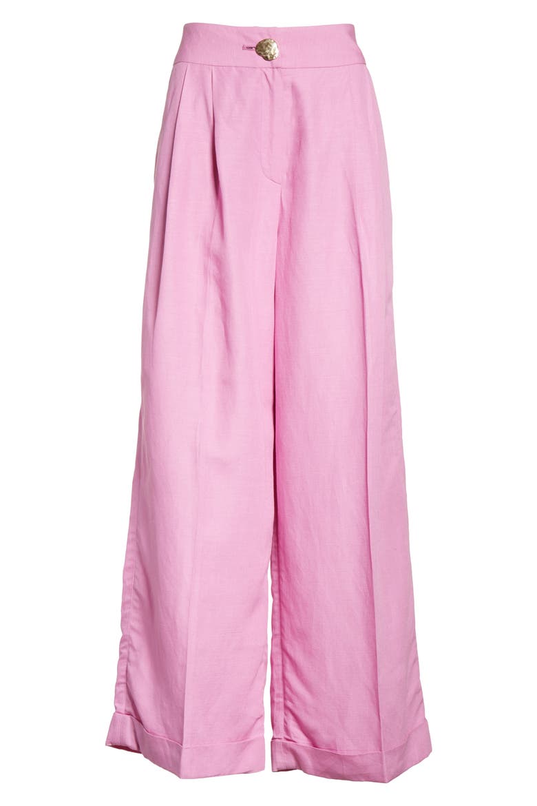Wide Leg Rayon & Linen Pants, Alternate, color, LINEN TAFFY PINK