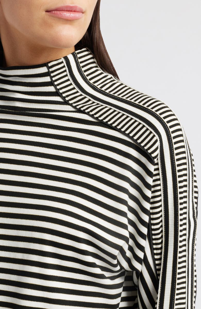 Wit & Wisdom Stripe Mock Neck Rib Top, Alternate, color,
