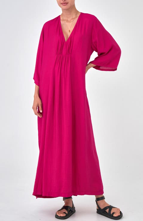 Cupro Rouched Front Caftan