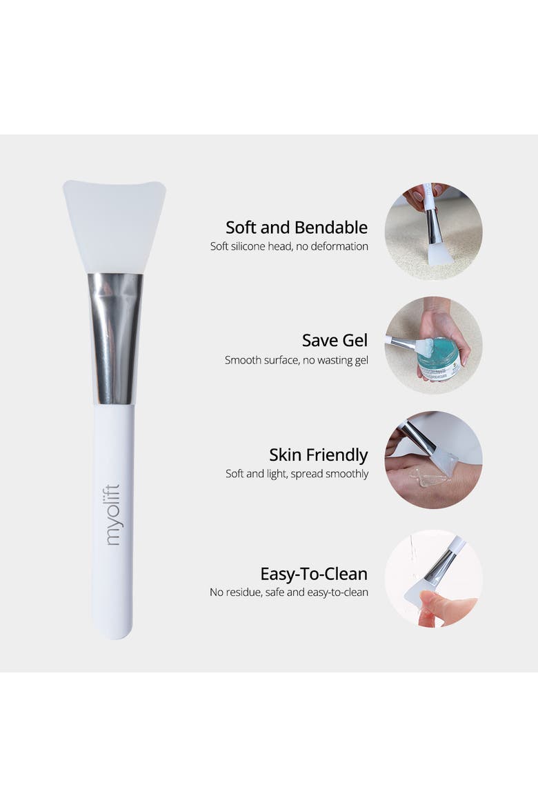Silicone Brush Applicator For Skincare, Alternate, color, White