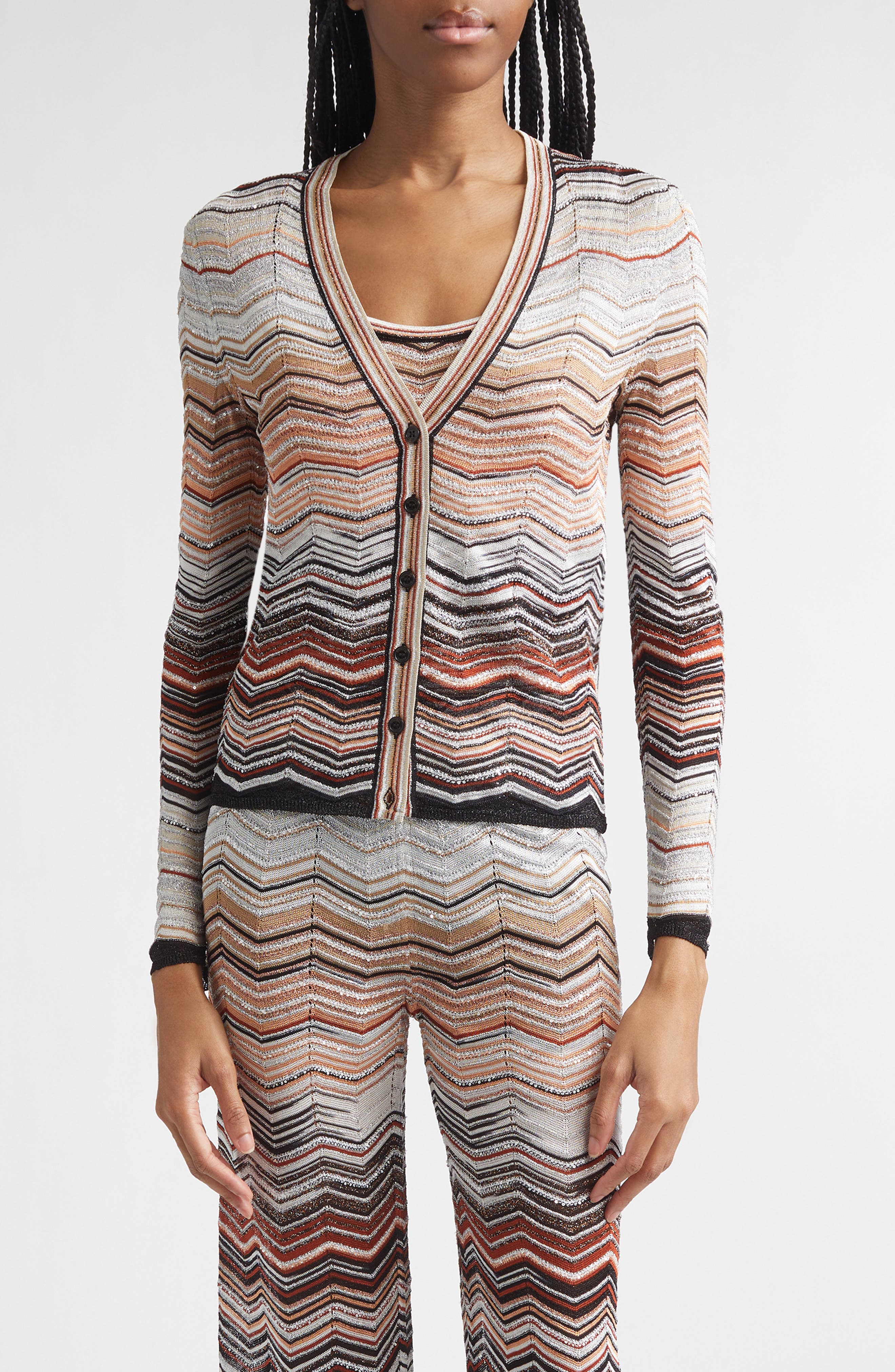 Zigzag Lame Cardigan