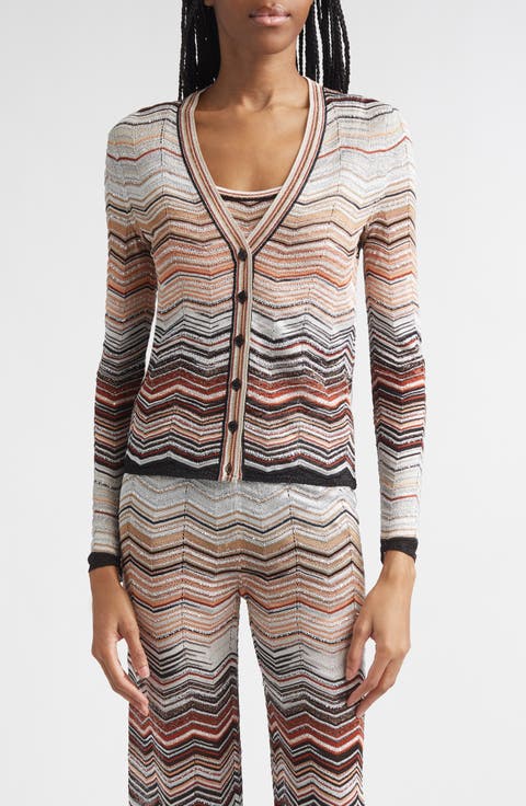 Zigzag Lamé Cardigan