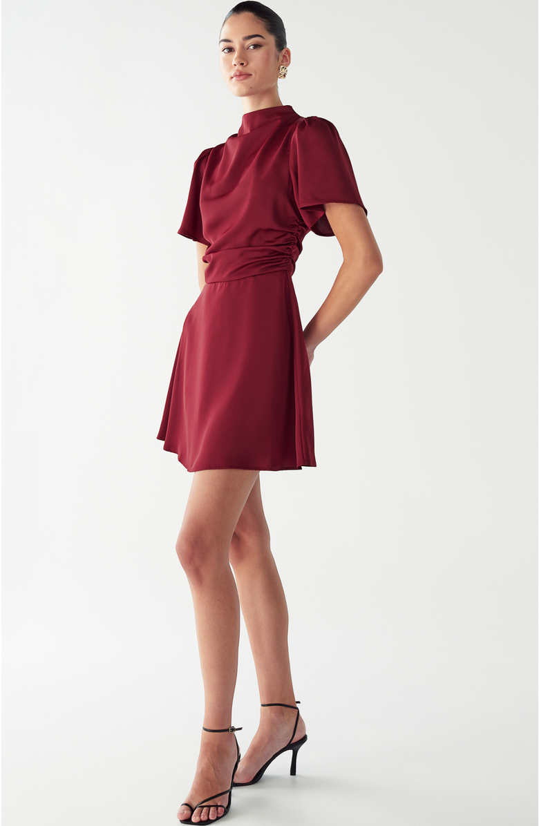 WILLA Saray Mini Dress, Alternate, color, Burgundy