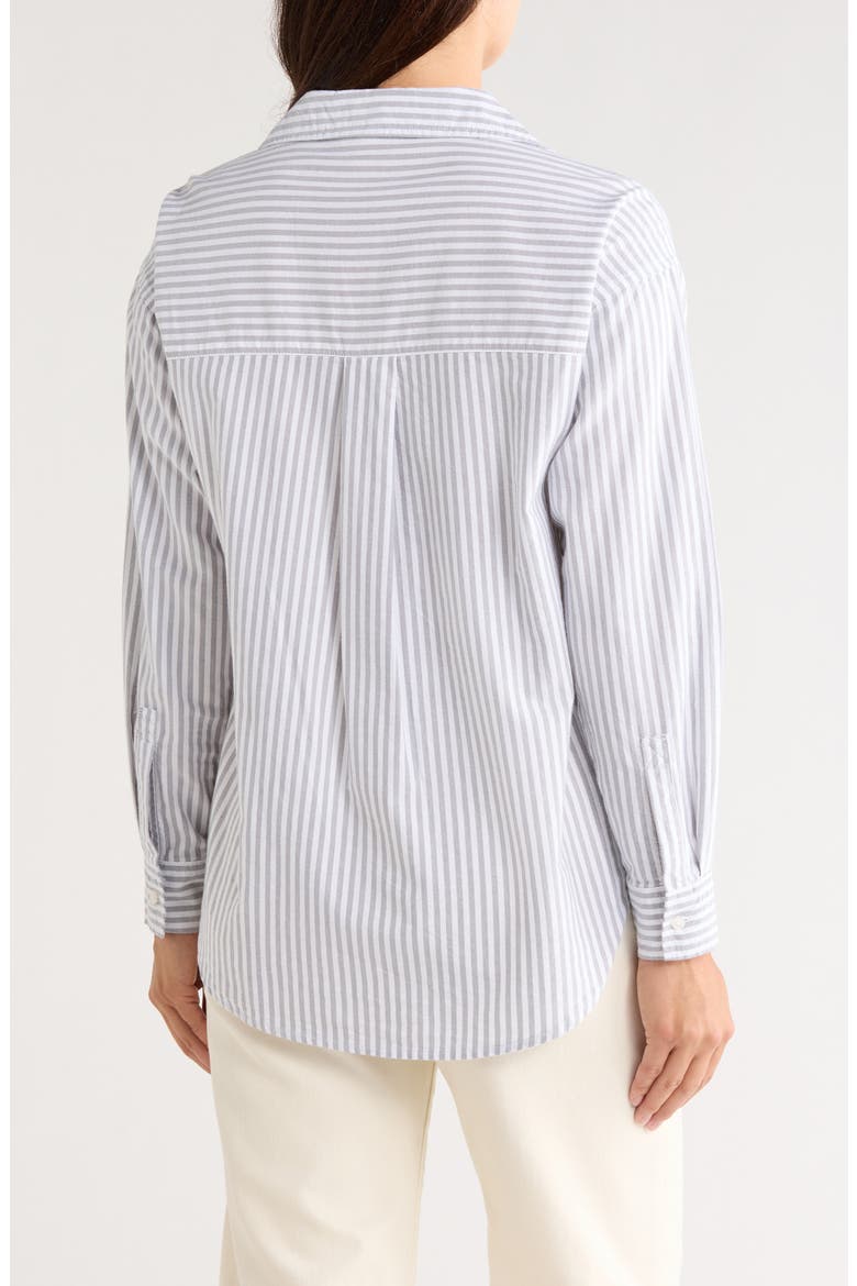 Cidney Oversize Cotton Button-Up Shirt, Alternate, color, MOON BEAM