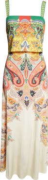 Etro Paisley Print Stretch Maxi Sundress