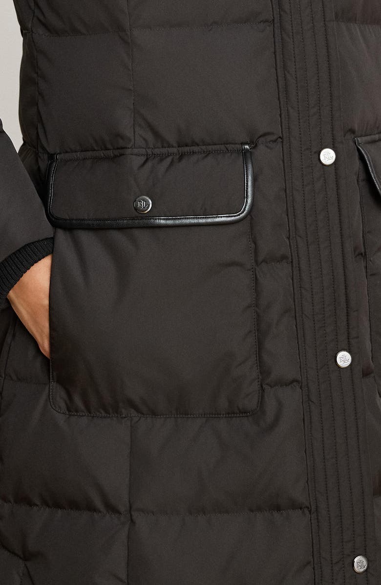 Lauren Ralph Lauren Quilted Down Longline Coat, Alternate, color, Black