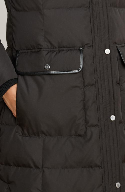 Ralph Lauren Lauren  Quilted Down Longline Coat In Black
