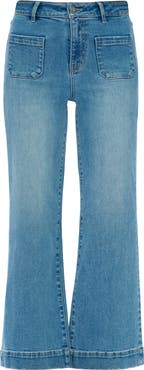 Bayeas Patch Pocket High Waist Wide Leg Jeans