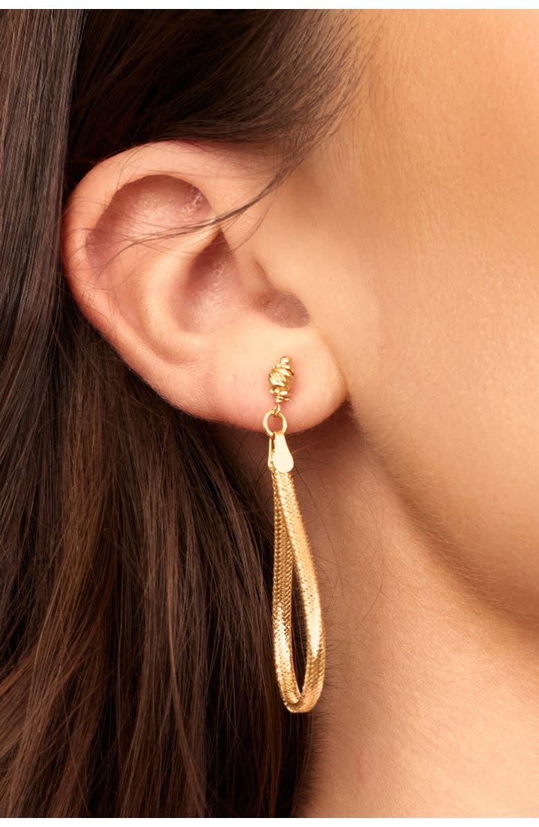 Oradina 18K Gold Mesh Glamour Drop Earrings, Alternate, color,