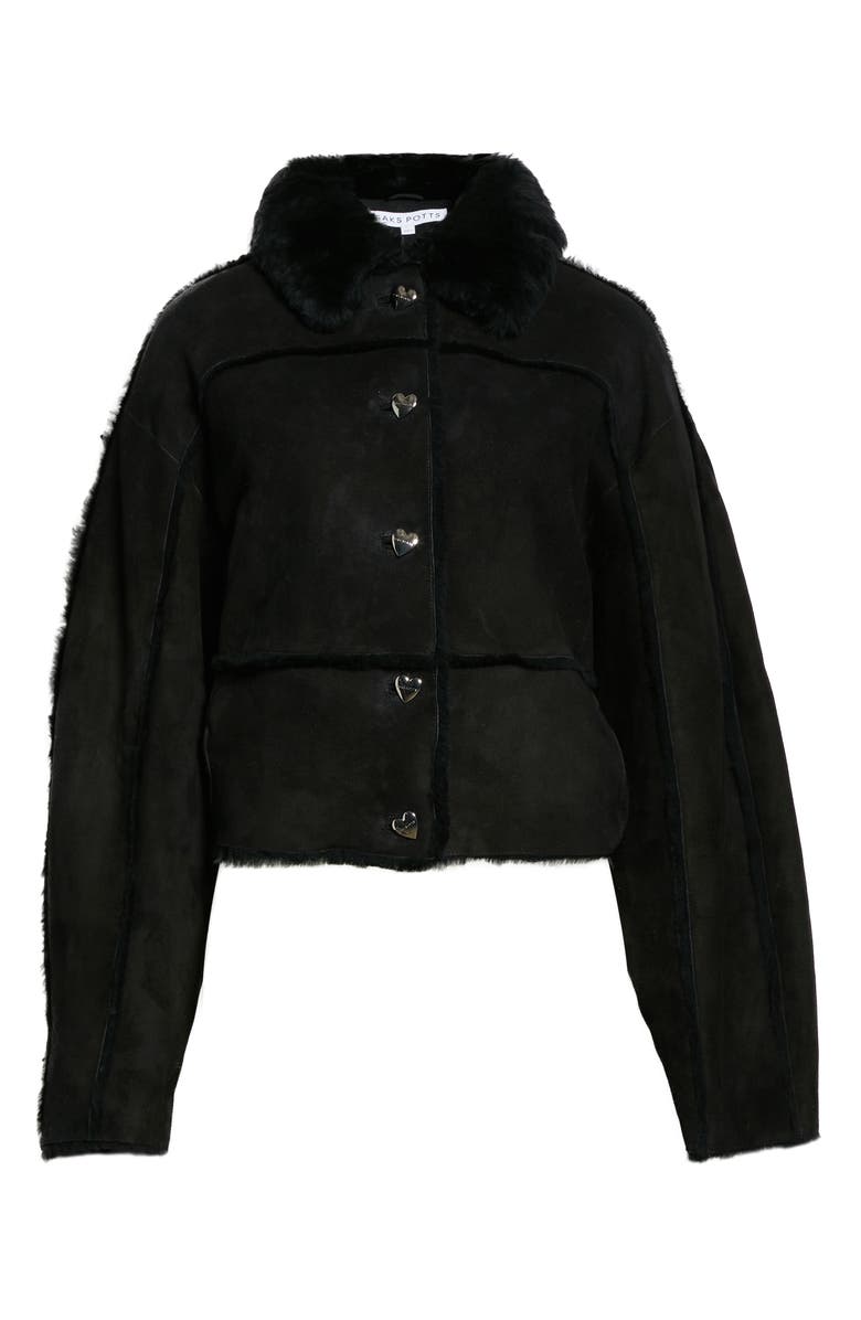 Saks Potts Kahlo Genuine Shearling Crop Jacket, Alternate, color,