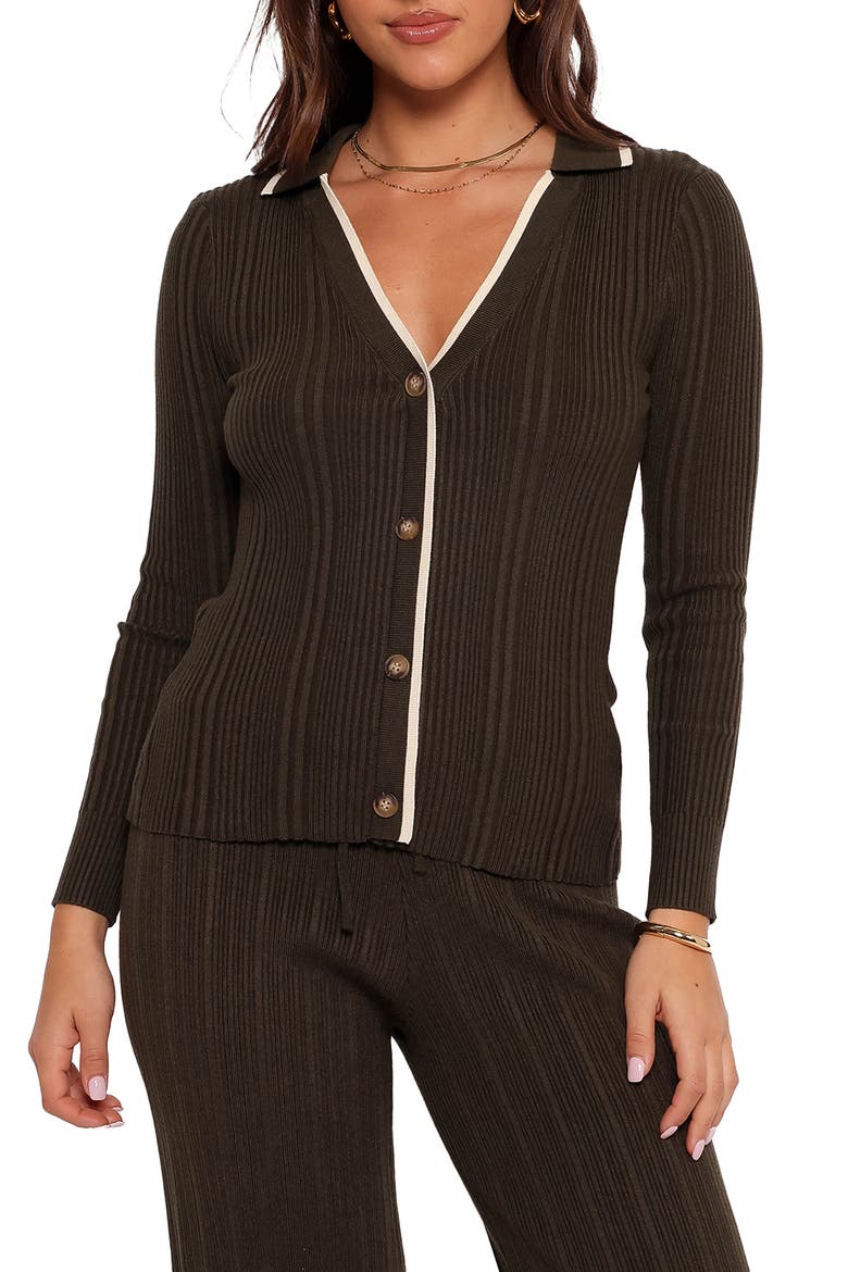 Alondra Rib Cardigan, Main, color, OLIVE