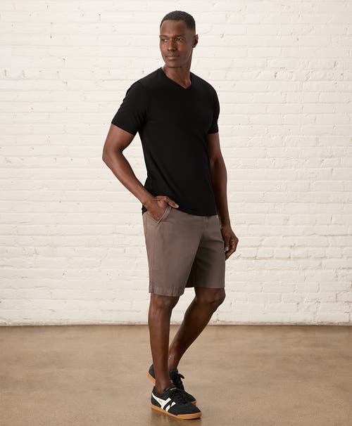 Pact Organic Cotton Daily Twill Midweight Short In Deep Taupe