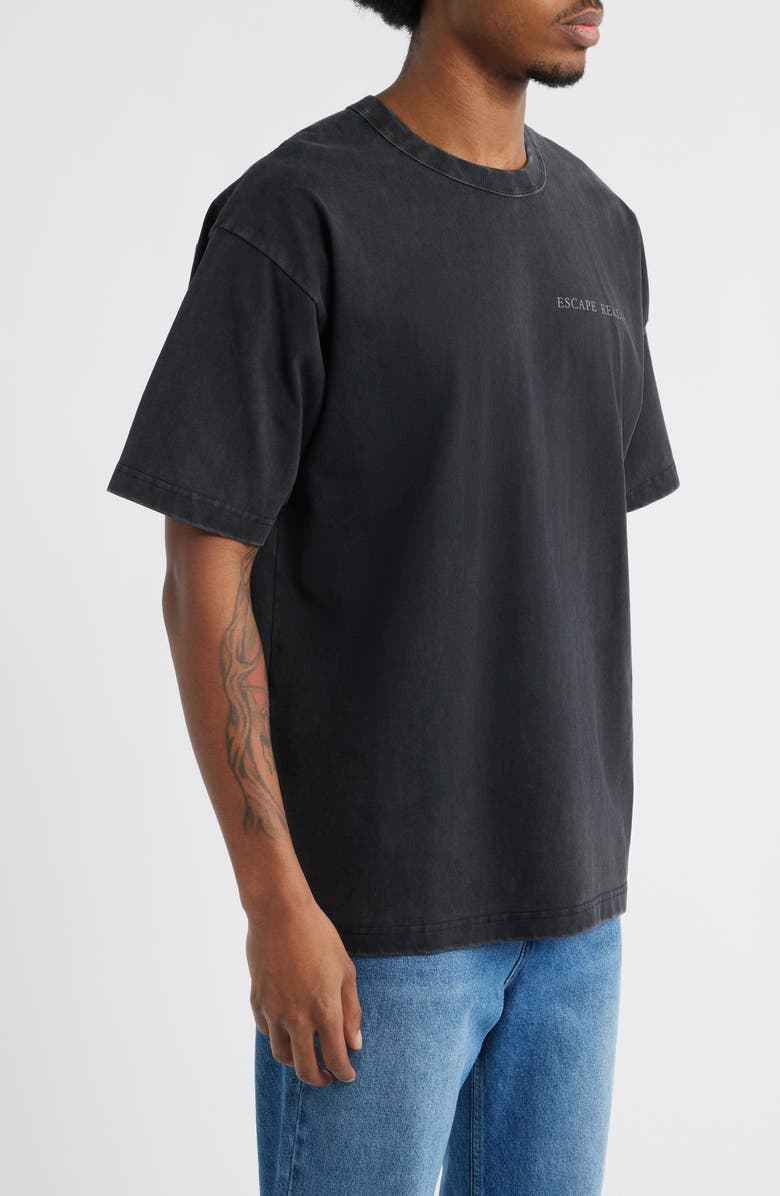 PacSun Escape Reality Cotton Graphic T-Shirt, Alternate, color, Black