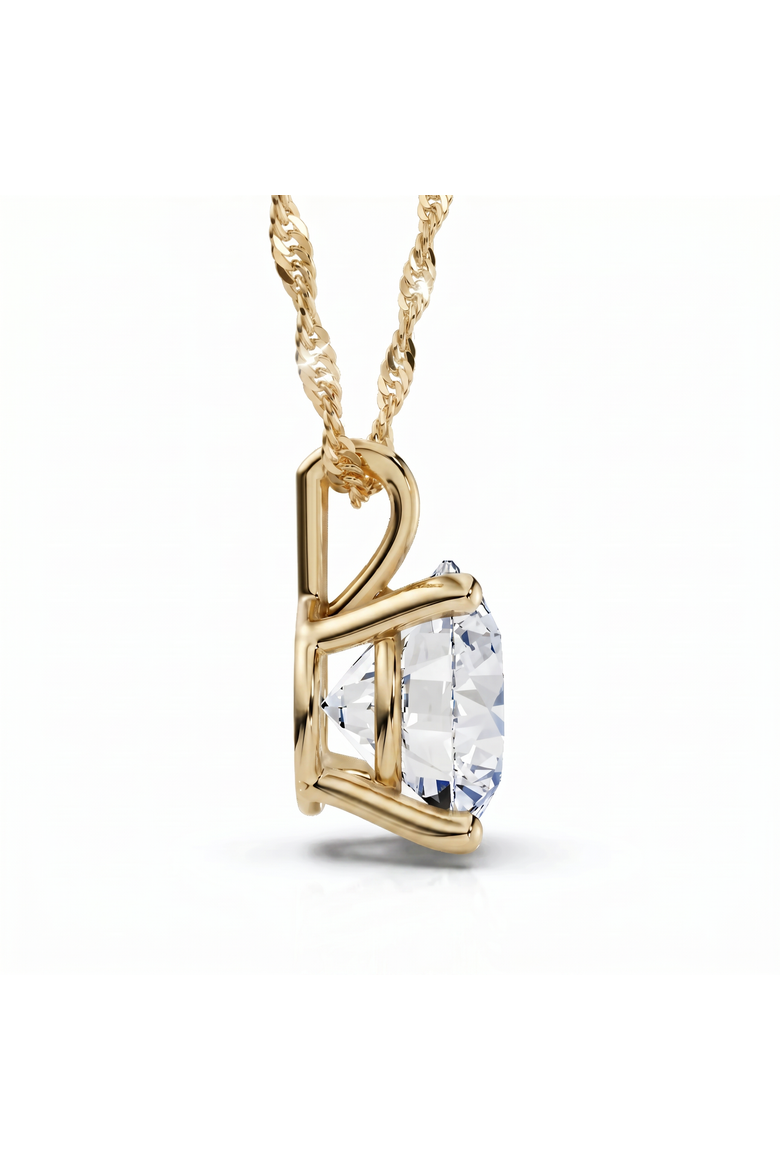 Certified 5Ct VS Solitaire Diamond Pendant 14k Gold Lab Grown Necklace, Alternate, color, 14k Yellow Gold