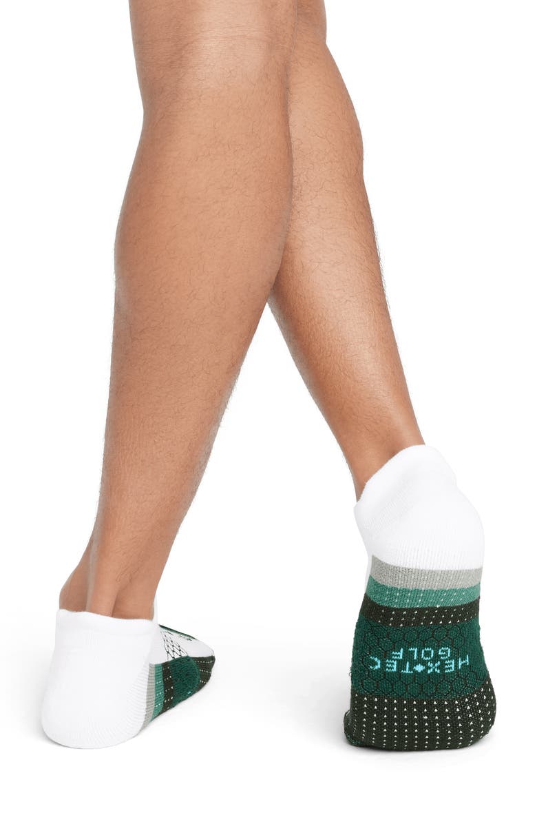 Bombas Solid Contrast Toe Golf Ankle Socks, Alternate, color, Forest Green / Blue