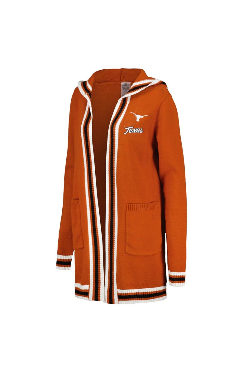 GAMEDAY COUTURE Women's Gameday Couture Texas Orange Texas Longhorns One More Round Tri-Blend Striped Hooded Cardigan Sweater, Alternate, color, Burnt Orange
