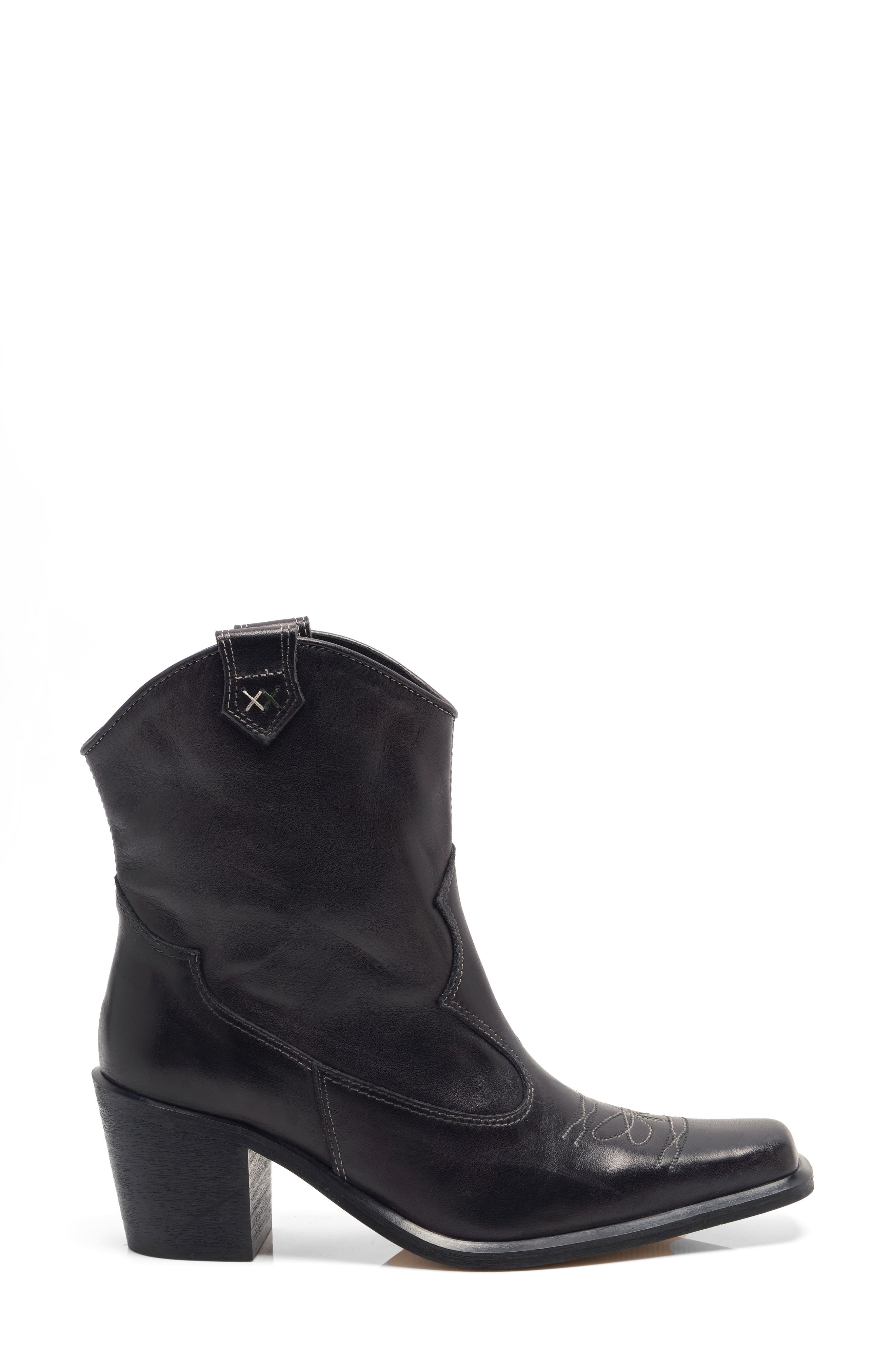 Free People Wandering Western Boot, Alternate, color, Black Leather