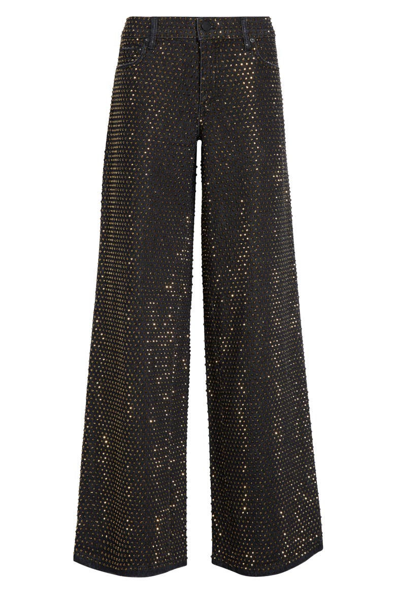 Amazing Stud Embellished Baggy Wide Leg Jeans, Alternate, color, MAYA CHARCOAL BLACK