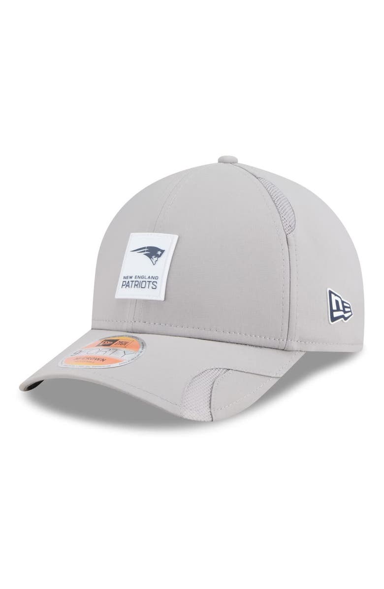 New Era Men's New Era Gray New England Patriots 2025 Sideline  M-Crown 9FORTY Adjustable Hat, Main, color, 