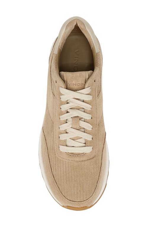 Vince Edric Corduroy Textured Suede Sneaker In Sand Trail