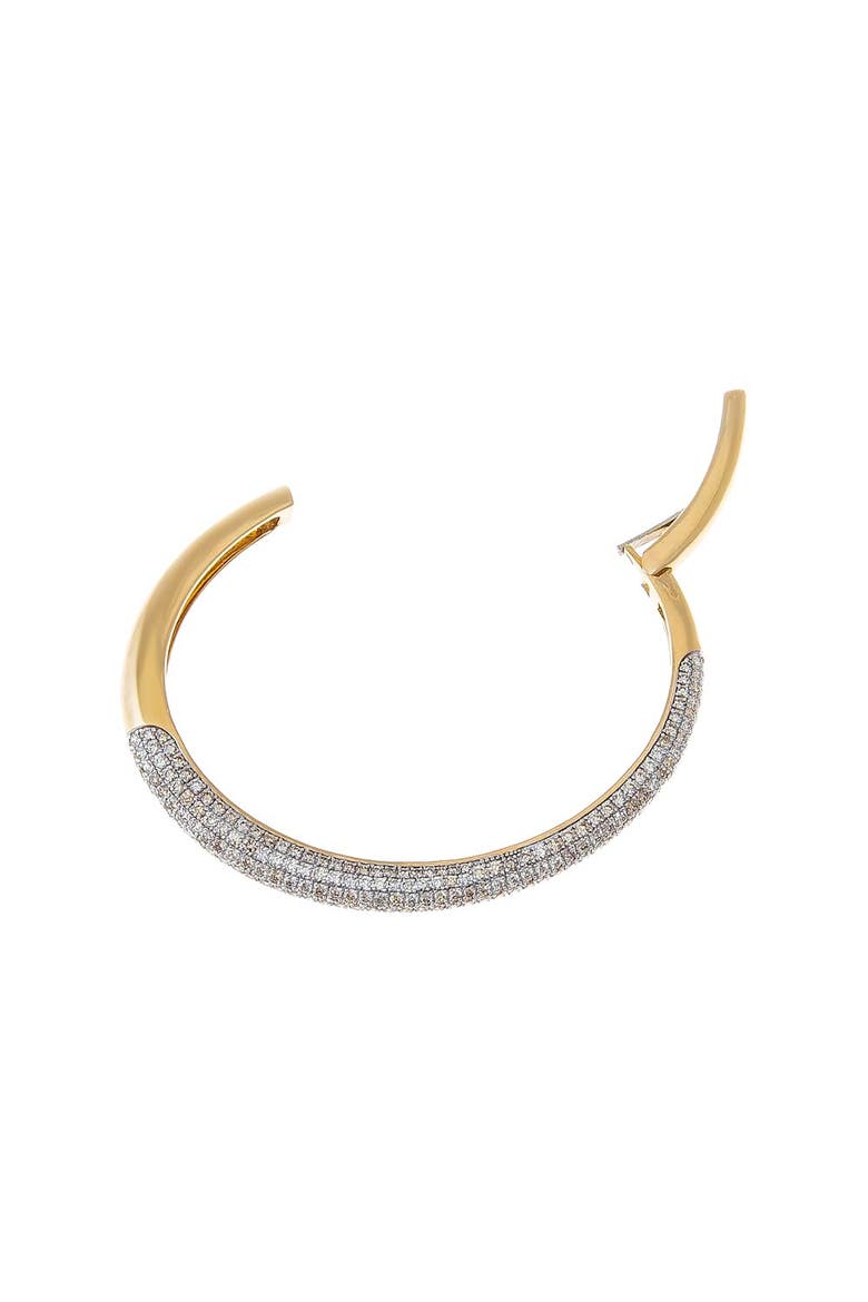Diamond Rounded Pave Open Bangle Bracelet 14K, Alternate, color, 14K Gold