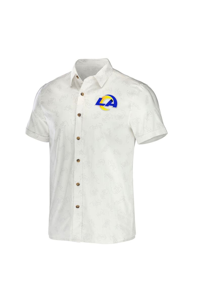NFL X DARIUS RUCKER Men's NFL x Darius Rucker Collection by Fanatics White Los Angeles Rams Woven Button-Up T-Shirt, Alternate, color, 