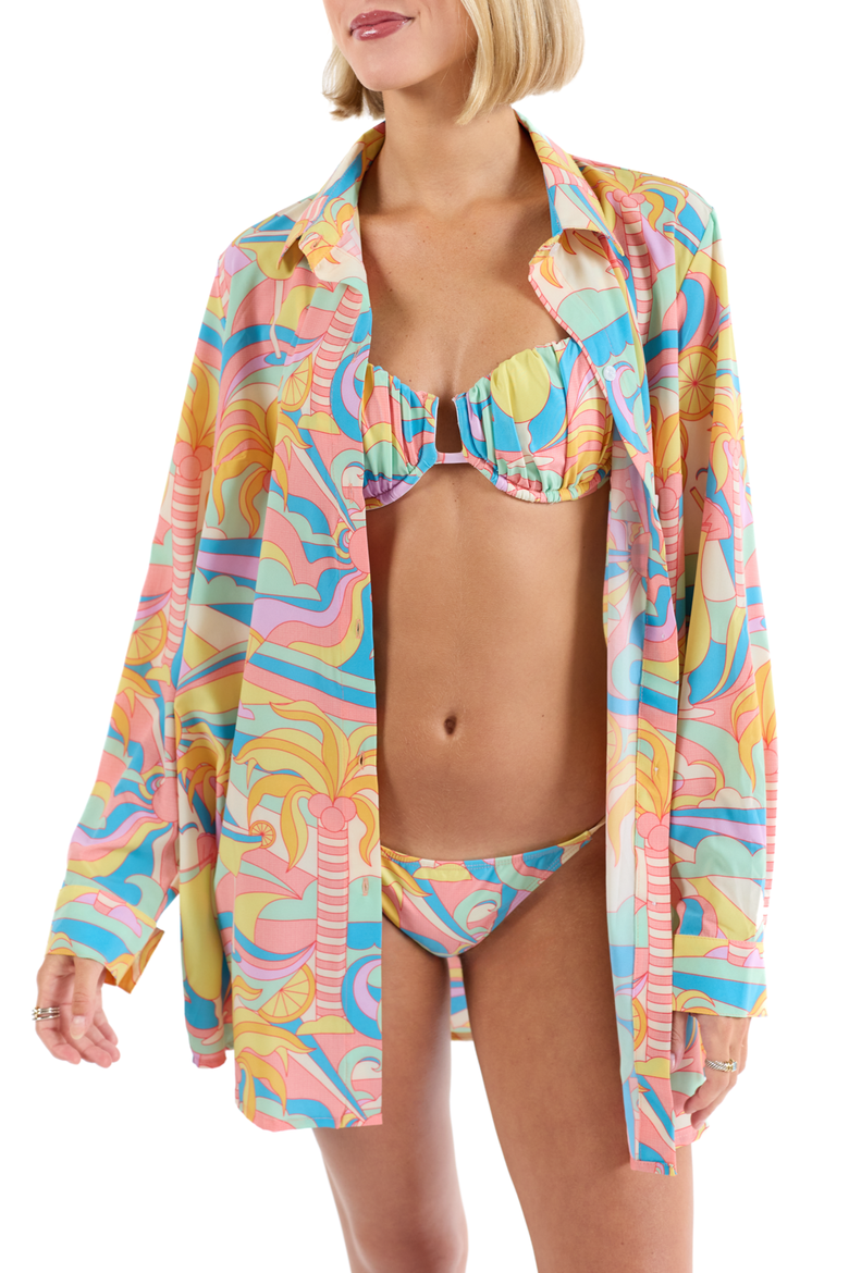 The Paradiso - Women's Long Sleeve Resort Shirt, Alternate, color, Yellow