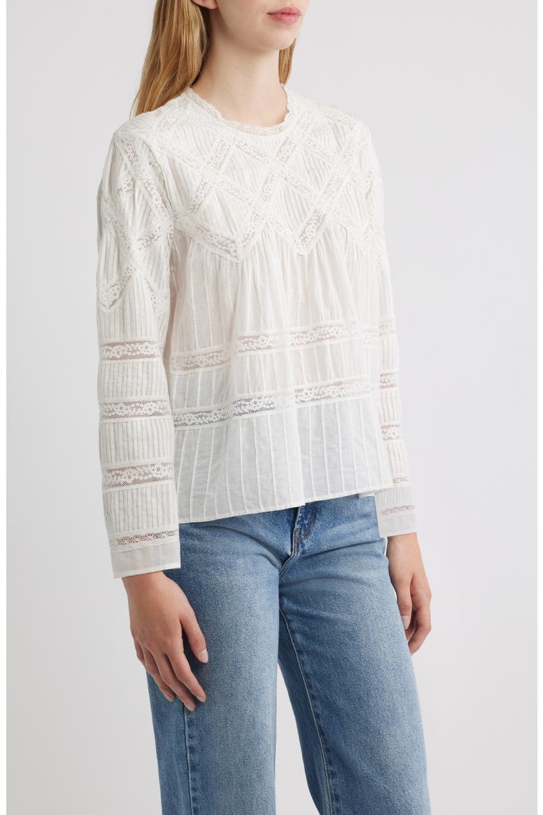 Lattice Lace Victorian Top, Alternate, color, WHITE