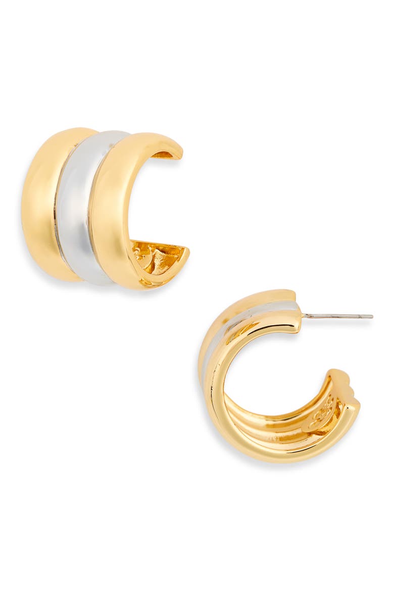 Noella Two-Tone Hoop Earrings, Main, color, MIXED