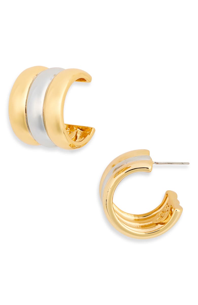 Petit Moments Noella Two-Tone Hoop Earrings, Main, color, Mixed