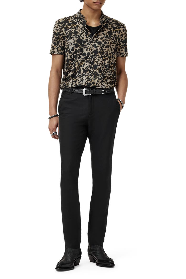 Marini Leopard Print Short Sleeve Button-Up Shirt, Alternate, color, SMOKED PEARL GREY