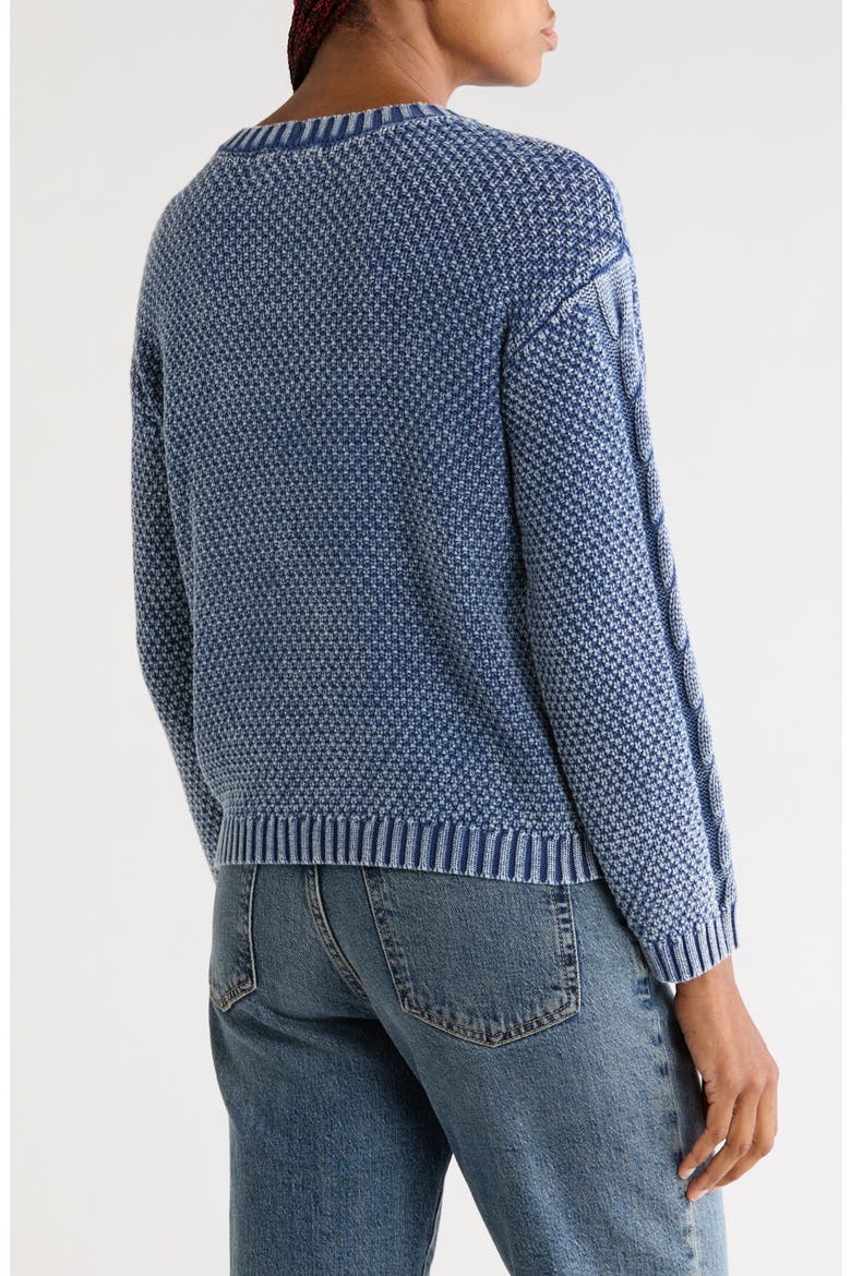 Acid Wash Cotton Sweater, Alternate, color, INDIGO