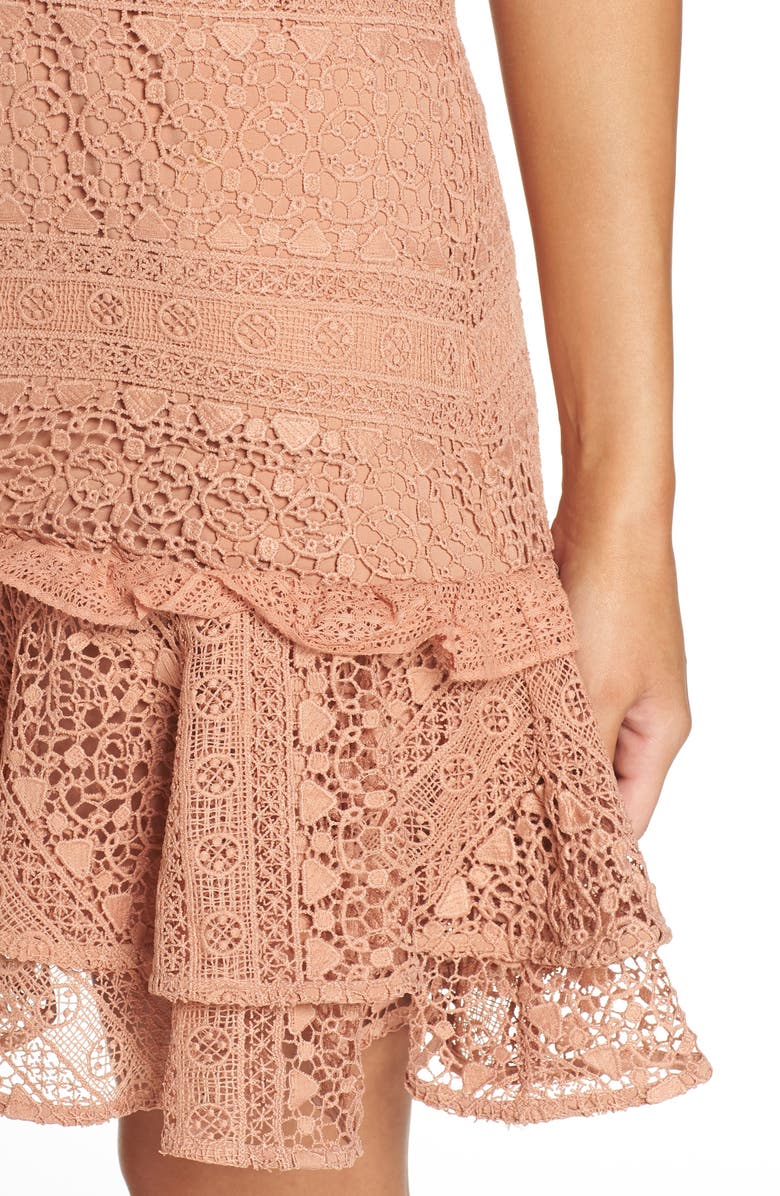 Cooper St . Elizabeth Lace Halter Dress, Alternate, color, Cafe Creme