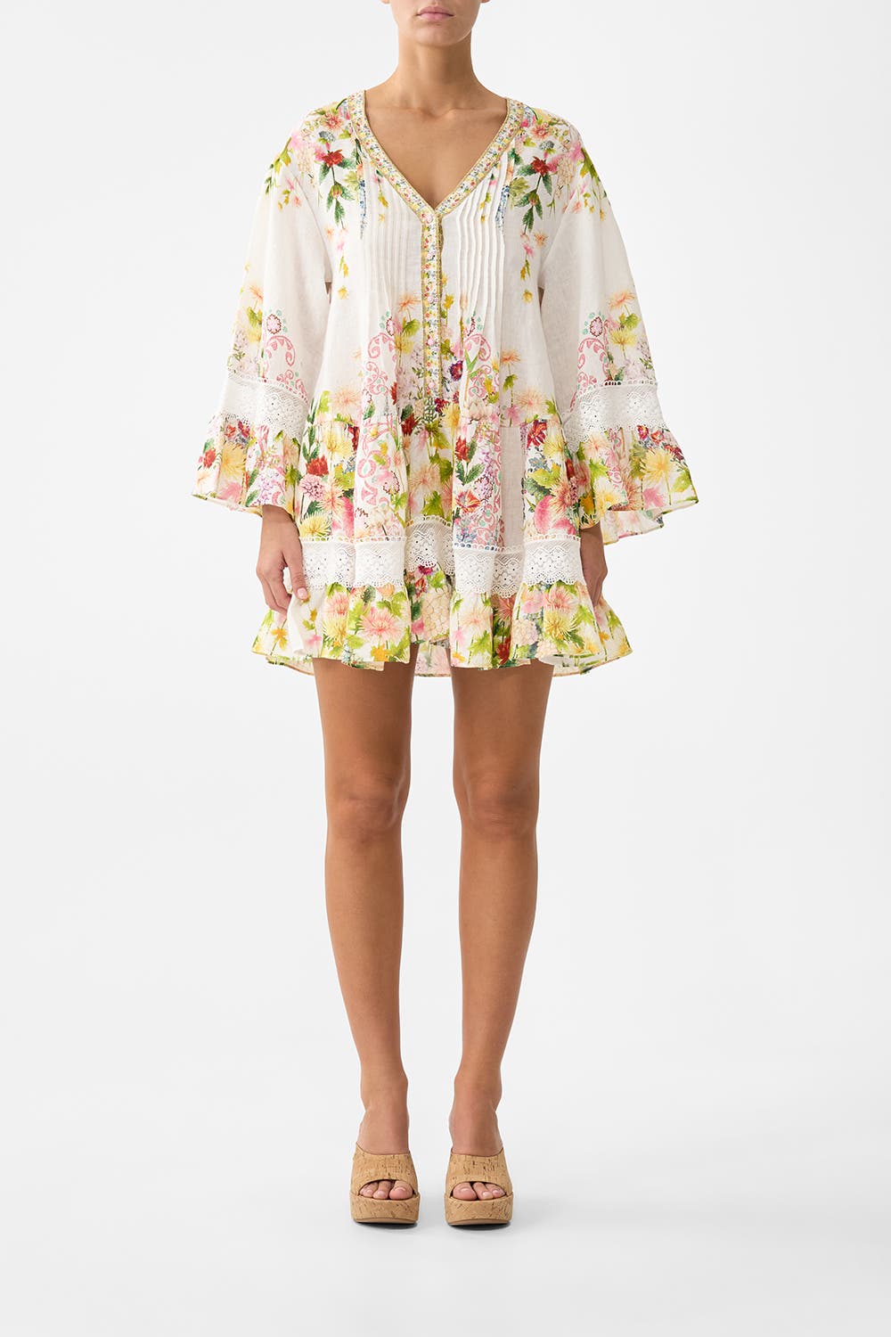 V Neck Tiered Dress