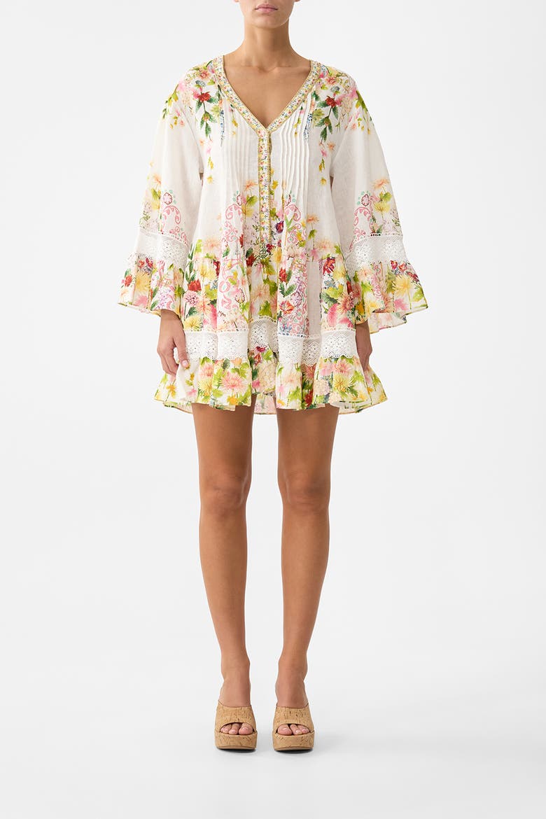 V Neck Tiered Dress, Main, color, The Call Of Catalonia