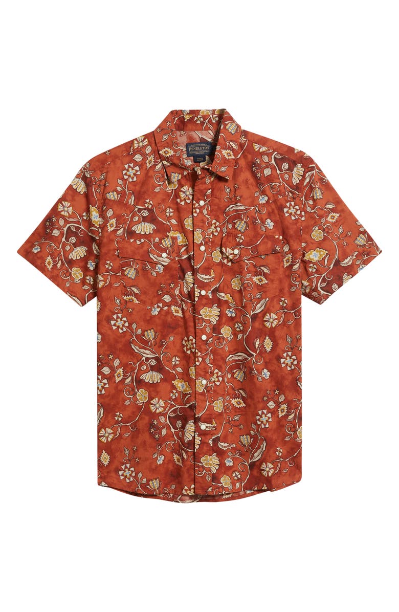Pendleton Laramie Floral Short Sleeve Snap-Up Western Shirt, Alternate, color, 